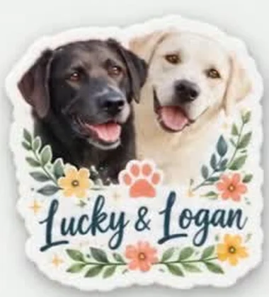 Sample personalized pet sticker preview